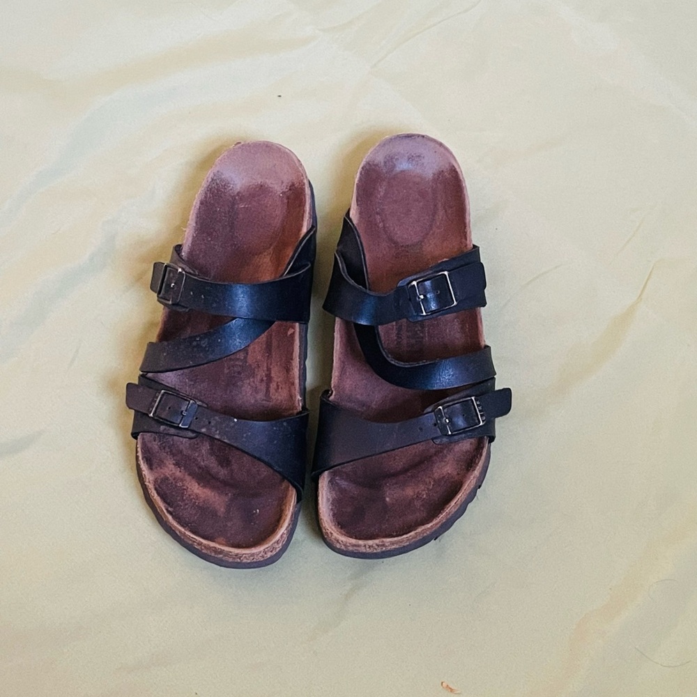 🇩🇪BIRKENSTOCK - Salina Black Leather Sandals EU 38/US 7-7.5
